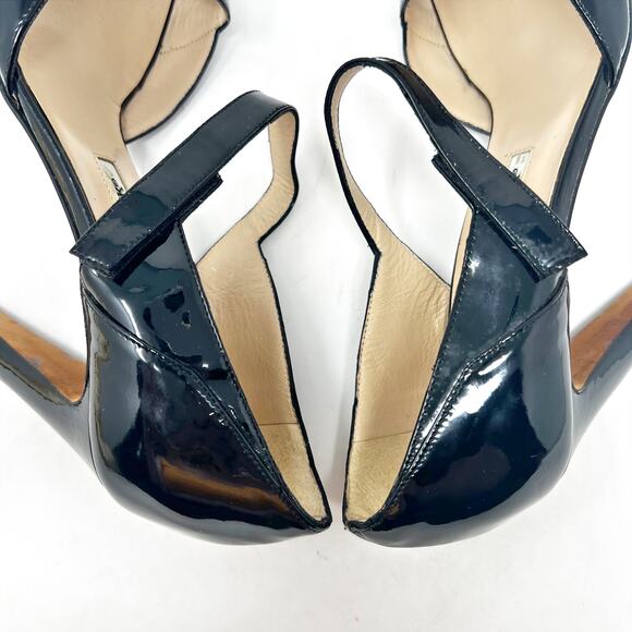Manolo Blahnik Black Patent Leather Mary Jane Pumps Womens sz US 7.5, IT 37.5 - Picture 11 of 16